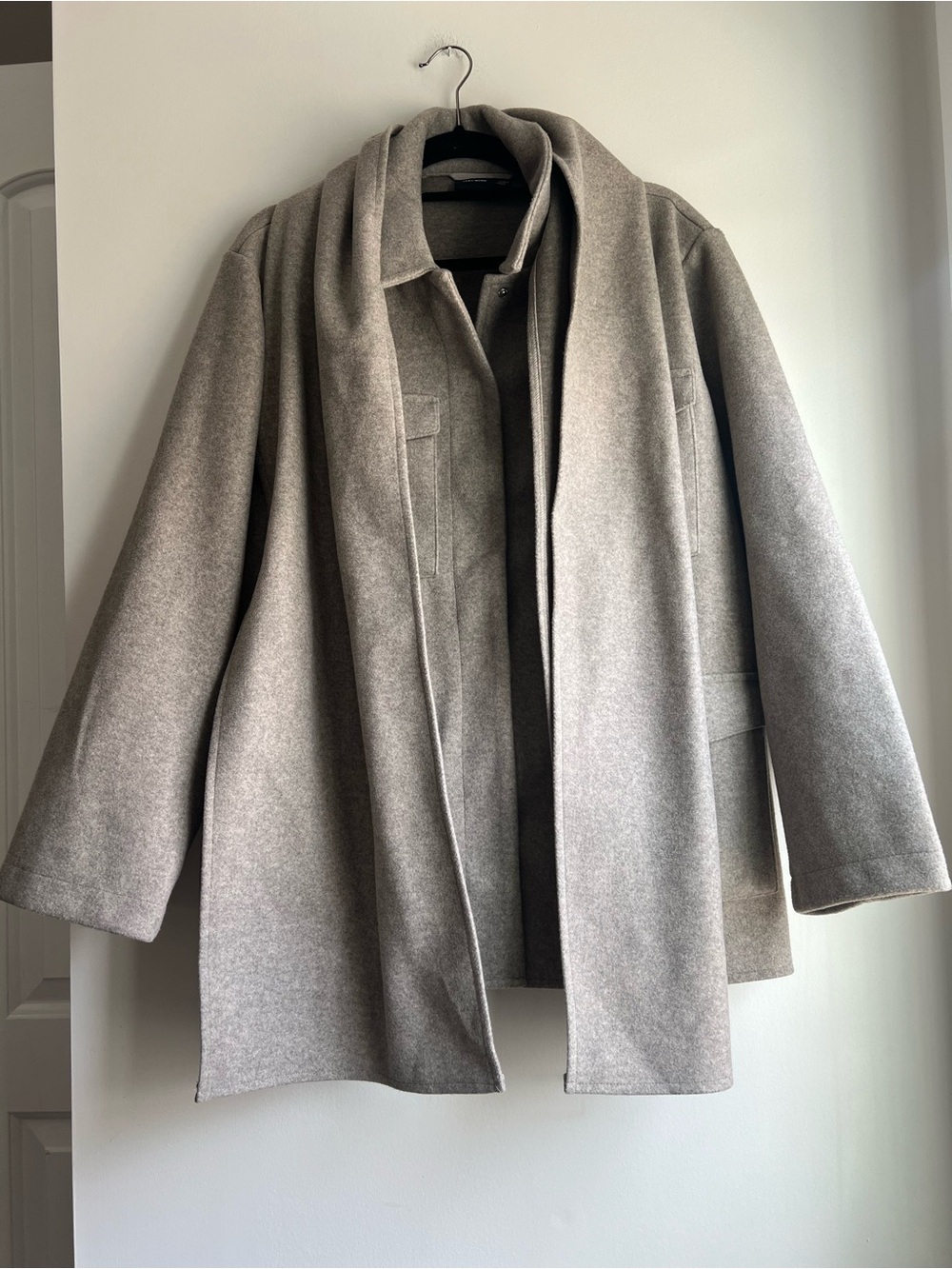 Vero Moda Taupe Trench Coat with removable Attached Scarf
